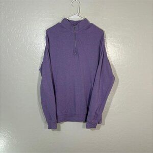 Peter Millar Sweater Mens Medium Purple 1/4 Zip Cotton Pullover Golf Lightweight